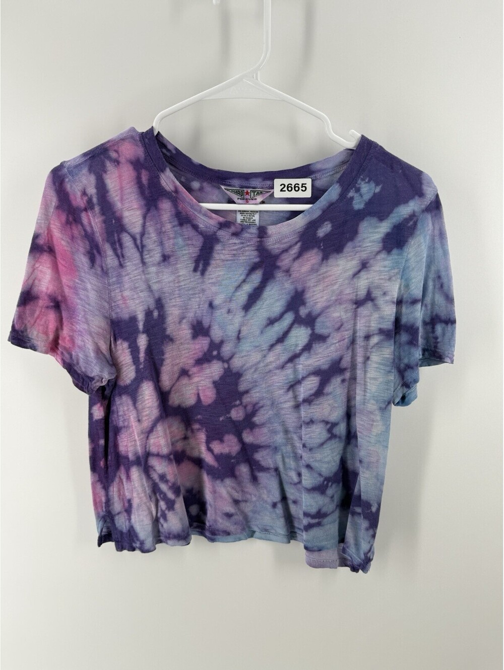 Hard Tail Forever  Women Small Tie Dye Crop Tee Y2K